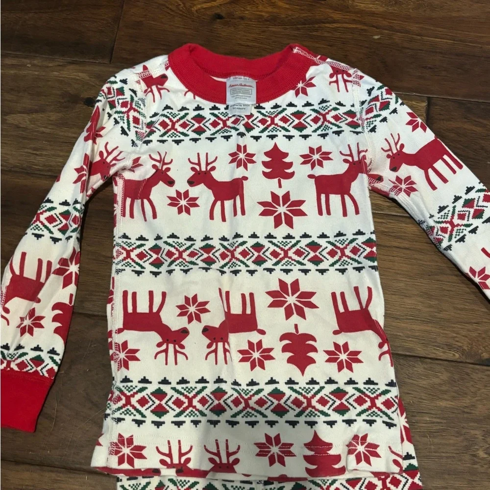 Hanna Andersson Red and White Reindeer Pajama Set - Picture 3 of 3